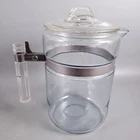 Vintage PYREX FLAMEWARE BLUE GLASS 8 Cup Stovetop Coffee PERCOLATOR