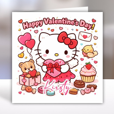Personalisierte Valentinstagskarte HELLO KITTY - Hello Kitty Valentinstagskarte