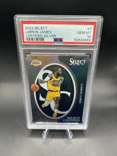 Lebron James 2023 Select Silver Prizm Certified PSA 10, card #7