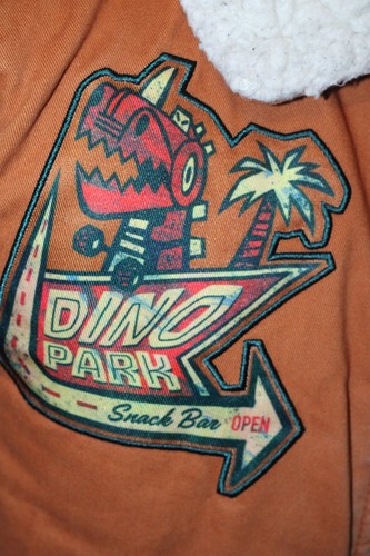 Disney Cars Dino Park Bomber Jacket Embroidered Rex Tow Mator & Mcqueen Size 13 - Picture 4 of 9