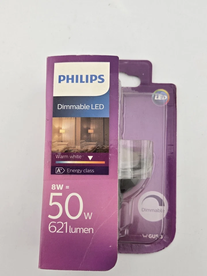 Philips 8W GU5.3 Dimmable LED Spotlight Bulb Warm White 621lm 50W Equivalent A+ - Image 2 of 4