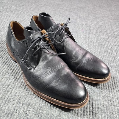 Johnston & Murphy Shoes Mens Size 9.5 M Black Leather Derby J. Murphy Dress
