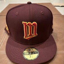 New Era Minnesota Twins 40th Season 59FIFTY Cap Maroon Yellow Red 7 7/8 MLB
