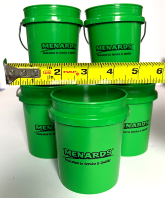 #ad Menards Mini Bucket Set of 5 Green 400mL w Steel Handle Party Favor Tailgate $15.95