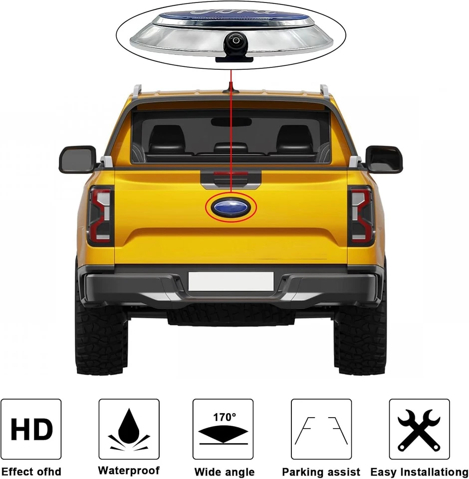 High-Resolution F0rd F150 Backup Camera Kit with Genuine Emblem - Easy Install - Image 4 of 4