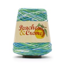Peaches  Creme Cone 4 Medium Cotton Yarn, Emerald Energy Ombre 14oz/400g