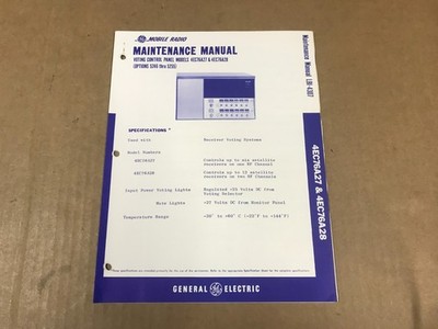 Vintage General Electric Voting Control Panel Maintenance Manual - LBI-4307