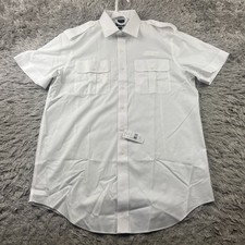 Brooks Brothers Shirt Mens 16H Reg White Short Sleeve United Uniform Pilot