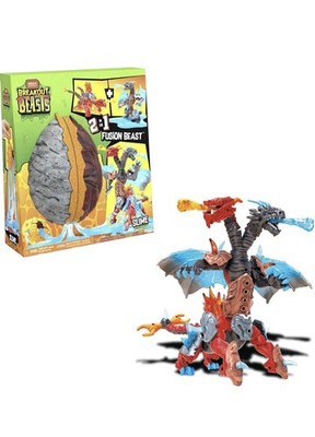 Mega Construx Breakout Beasts 2-in-1 Fusion Beast Construction Set with 2 Bui...