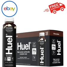 HUEL HIGH PROTEIN SHAKE MEAL REPLACEMENT SHAKES PLANT BASED CHOCOLATE DRINKS 12
