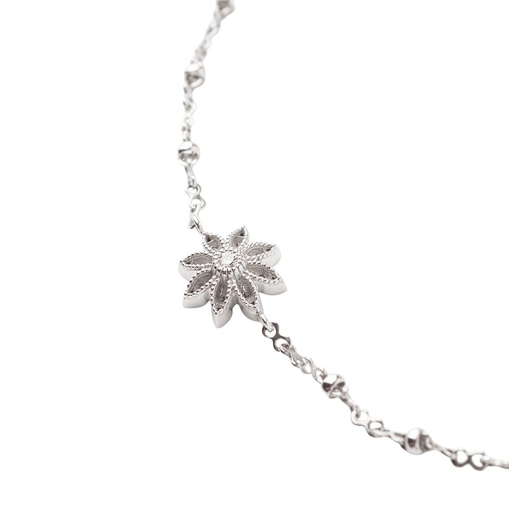 グッチ　PRADA２点 Gucci White Gold Flora Diamond Chain Bracelet 581817 34827