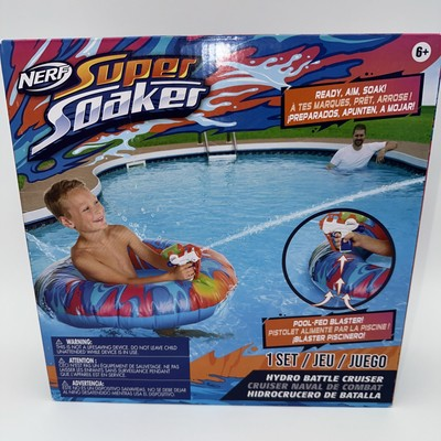 #ad Nerf Super Soaker Hydro Battle Cruiser Inflatable Float Pool Toy w Blaster New $14.99