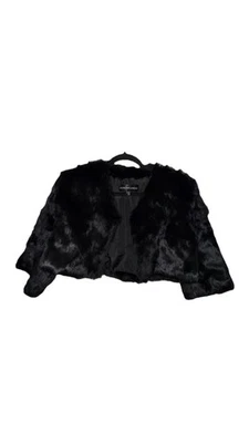 Adrienne Landau Women's Rabbit Fur Vest Black Size Small - Mini With Sleeves - Image 1 of 4