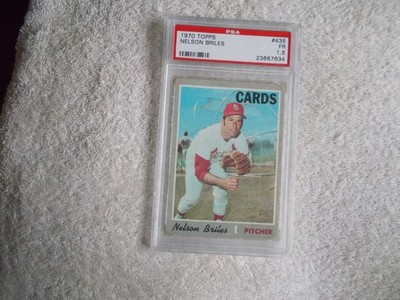 Topps MLB 1970 ''NELSON BRILES'' #435 St Louis Cardinals Trading Card PSA