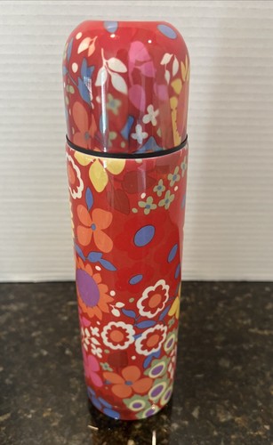 Brighton Bev To Go Bright Floral Stainless Steel Thermos 9.5" Tall - Picture 2 of 12