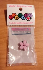 NEW NIP Authentic Crocs Jibbitz Pink Flower SHOE LACE CLIP charm ~ for any shoe!