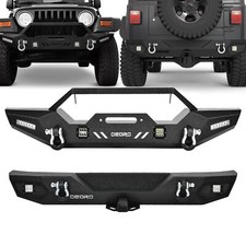 Front Rear Bumper For 1987-2006 Jeep Wrangler Yj Tj Tju W Led Light D-rings Front Rear Bumper For 1987-2006 Jeep Wrangler Yj Tj Tju W Led Light D-rings