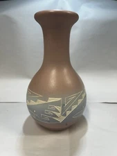 Cedar Mesa Pottery Vase Pink / Blue 6 1/2"