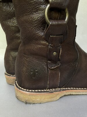 Frye Winter Boots Shearling 77528 Woman Size 7.5 B Leather  display picture 2