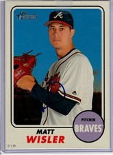 Matt Wisler 2017 Topps Heritage #112 5x7 # 2/49 Signed Autograph Beckett Cert