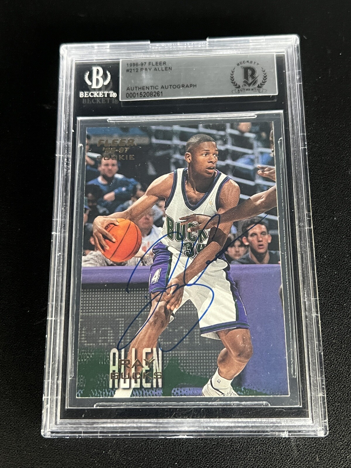 Ray Allen Autographed Signed 1996-97 Fleer True Rookie Card 