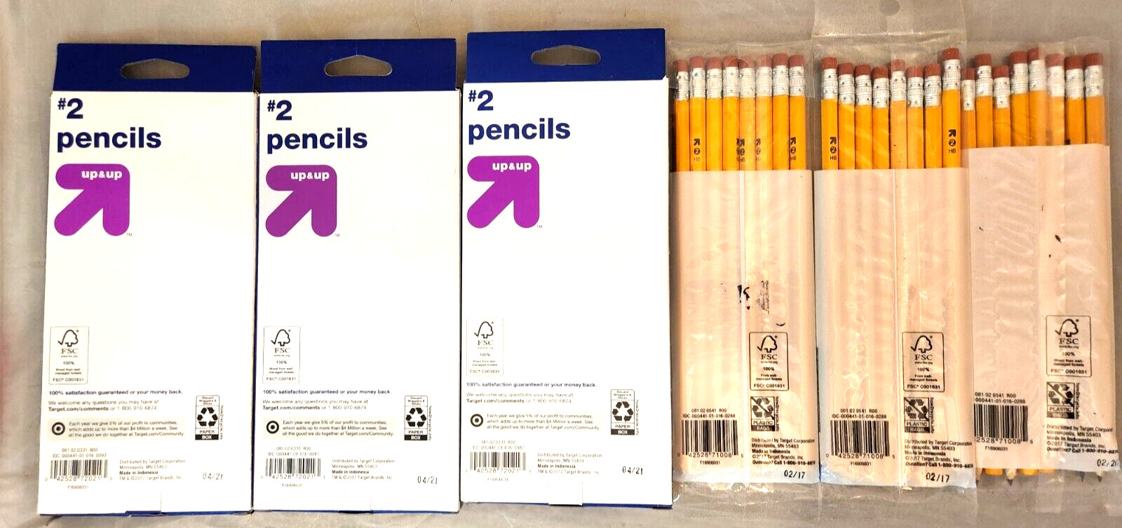 96 Target Up & Up Wood #2 Pencils Back 2 School Lot of 6 Pkgs. NEW IN PKG NICE