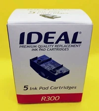 Ideal 300 Replacement Ink Pad Purple Ink Box of 5 Pads