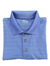 New Kirkland Signature Men  s Performance Polo Wiking Shirt Large L Purple Stiped