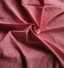 Red-White Yarn-Dyed Cross-Woven Linen-Cotton Shirting - Lovely!