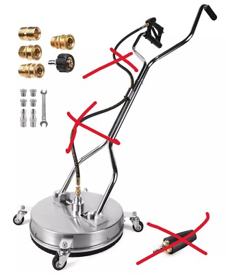 #ad #ad 16.5quot; Pressure Washer Surface Cleaner Dual Handle **NO HOSE OR TURBO NOZZLE** $147.01