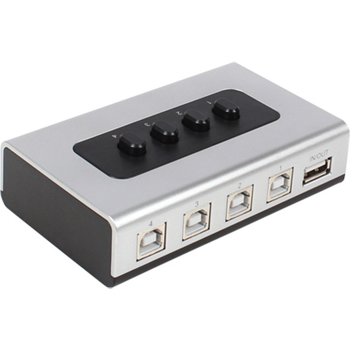 IKKEGOL 4-Port USB 2.0 Sharing Switch Box - Manual USB Hub For PC, Scanner, Printer Sharing