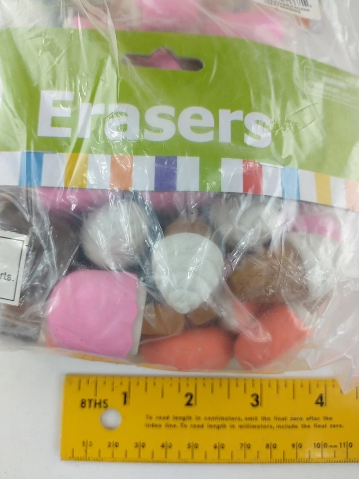 Gomas de borrar de cono de helado y golosinas congeladas paquete 48 piezas bolsas de regalos caja de premios fiesta Foto 4 de 4