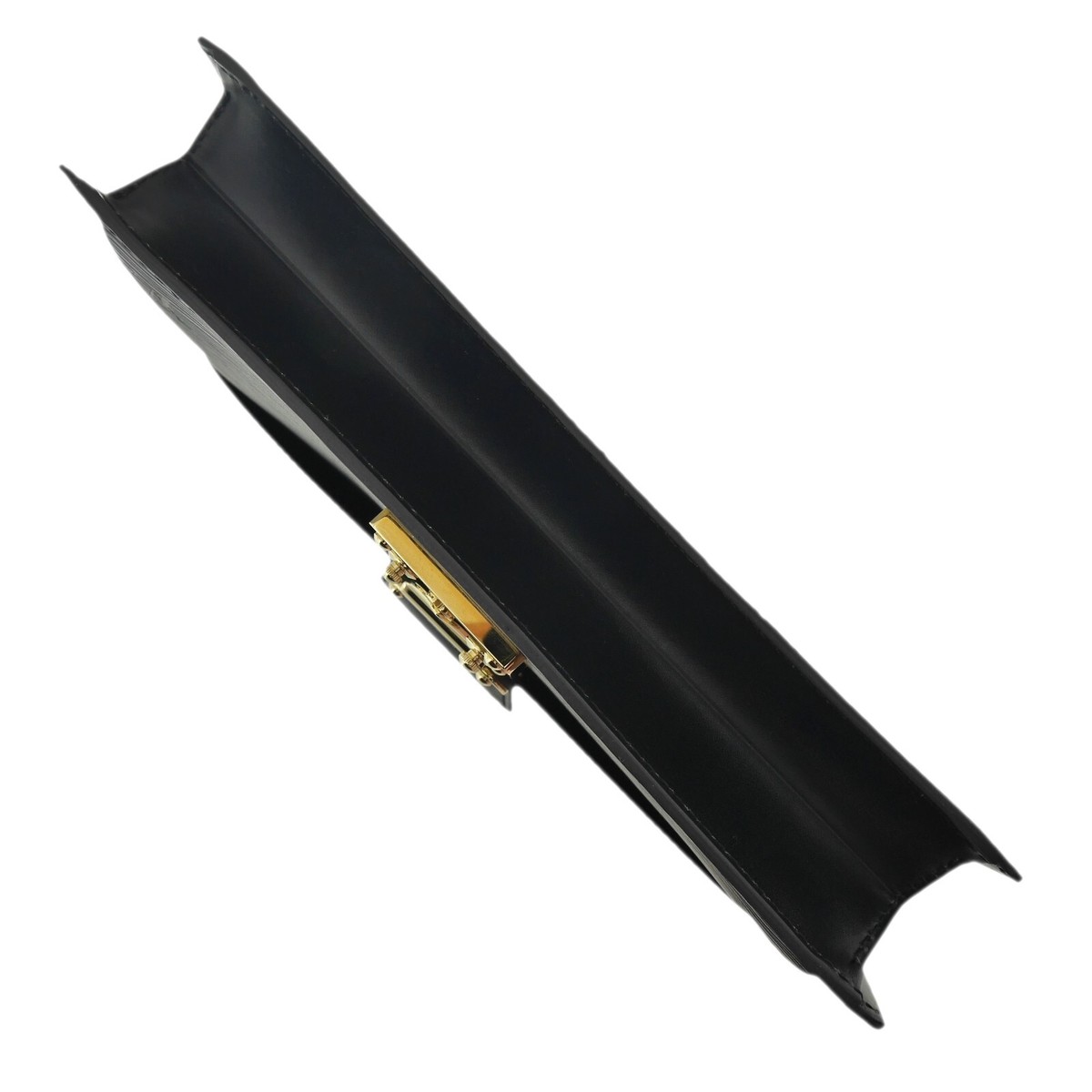 Auth LOUIS VUITTON Epi Sellier Dragonne Clutch Bag Black Leather  