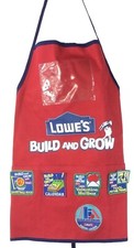 Lowe's Build and Grow Kids Workshop Red Project Apron with 9 Patches