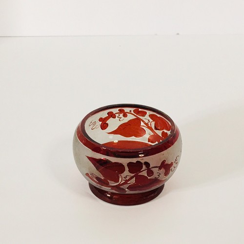 19th Century Frosted Cranberry Glass Small Bowl - Picture 7 of 12