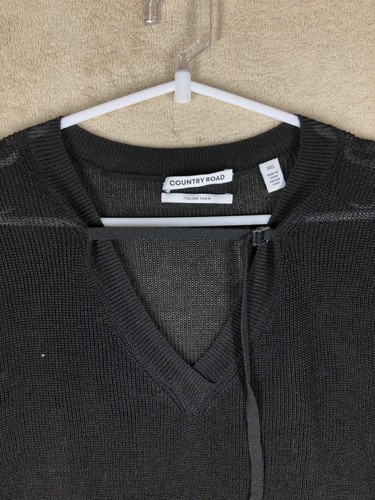 Country Road Casual Oversized T-Shirt Top Size 2XS Womens Black Long Sleeve - Picture 2 of 10