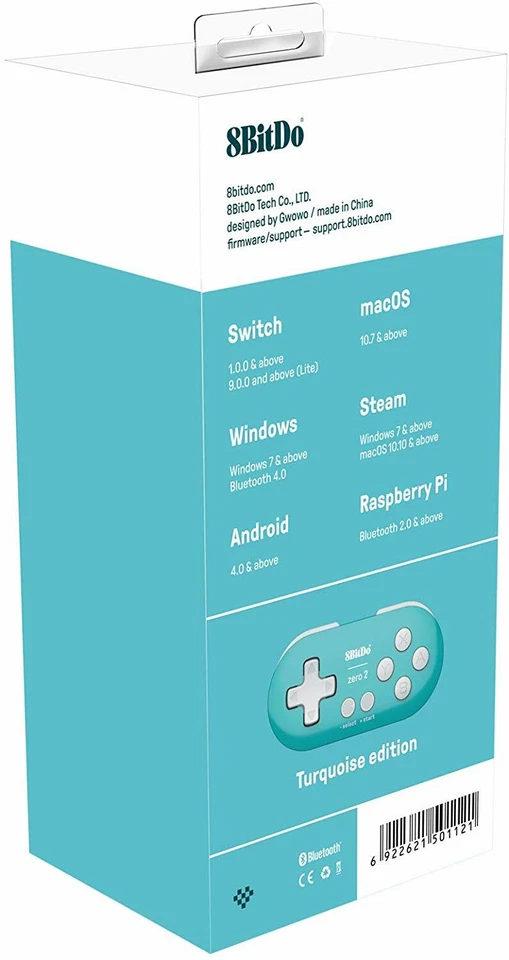 8Bitdo Zero 2 Bluetooth Gamepad Turquoise Edition For Nintendo Switch - Image 3 of 4