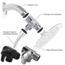 Solid Brass Threaded Shower Arm 3-Way Diverter Valve for Bathroom Hand-shower
