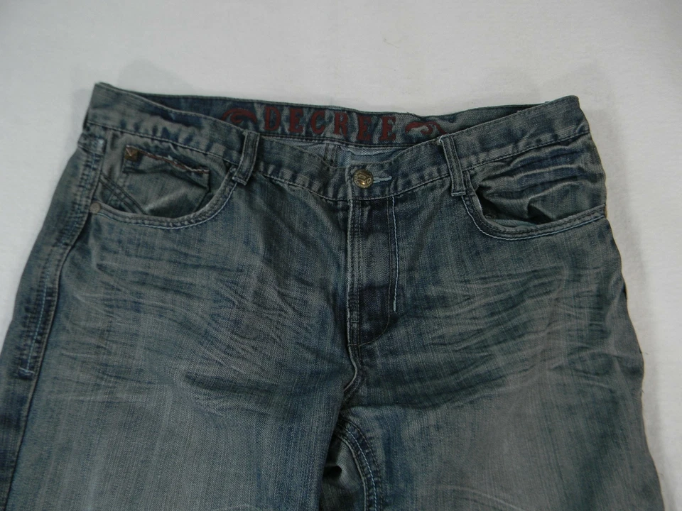 Pantalones de mezclilla para hombre Decree 38 x 30 bootcut azul corte regular retro western Foto 2 de 4