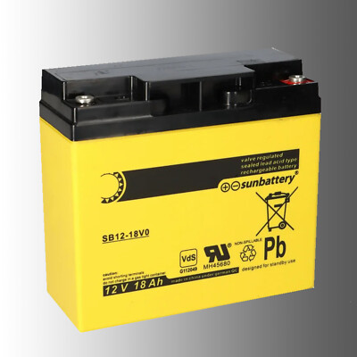 SUN Battery Blei Vlies Akku SB12-18 12V 18Ah ''VdS Longlife V0-Ausführung FR''