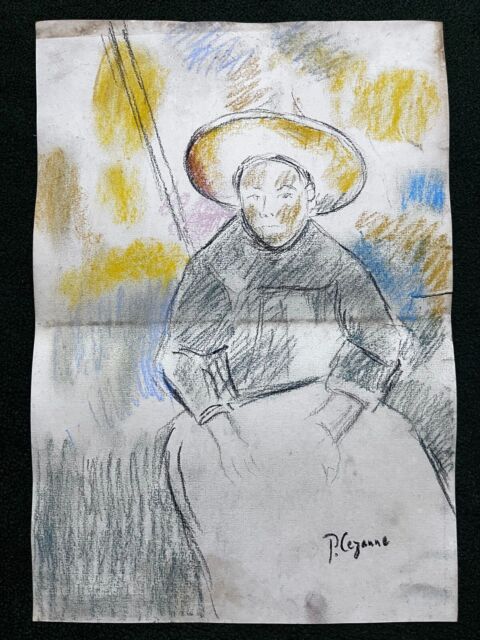 Paul Cézanne watercolor on paper (Handmade) signed and stamped mixed media