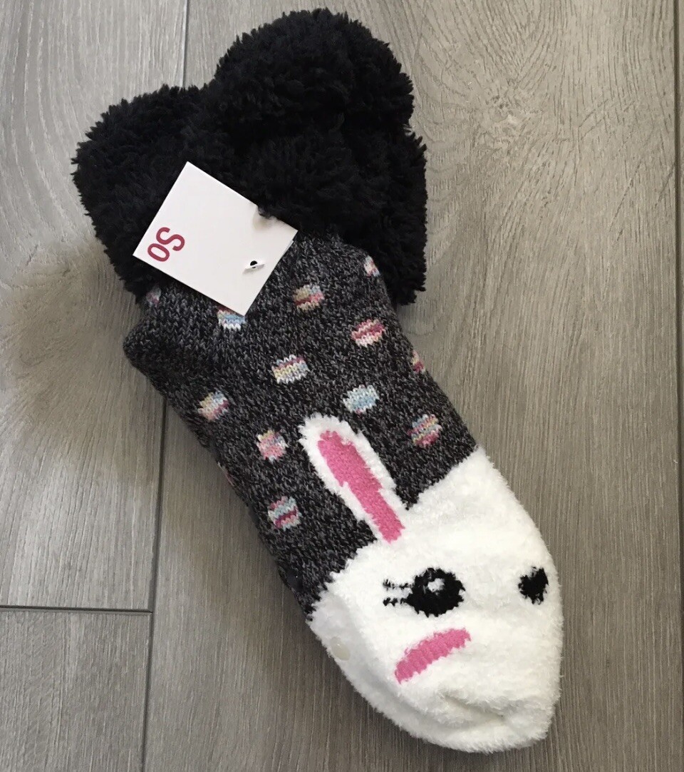 SAOLA Nuove calze ciabatte SO comode coniglietto suola antiscivolo junior ragazza o donna small med