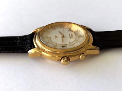 macocchi Vintage Men's Seiko Kinetic Date 5M42 OB49 Gold Tone Black