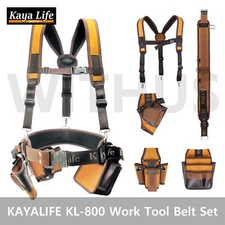 KAYALIFE KL-800 Work Tool Belt Set Suspenders Drill Pouch Holder Made in Korea=