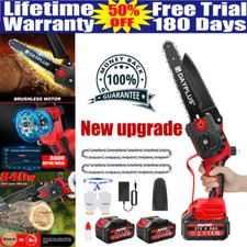 8 Inch Mini Cordless Chainsaw Handheld Electric Chainsaw Wood Cutter 1/2 Battery