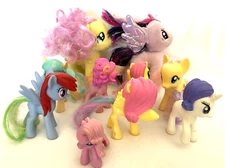 Lot of 10 Hasbro My Little Pony  Figures Plush & Plastic 2"-4" Brushable