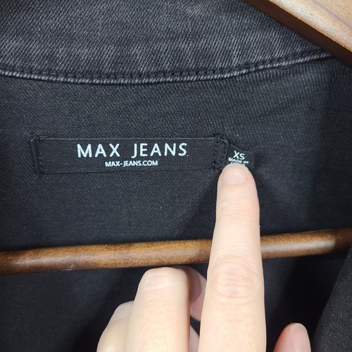 Max Jeans Blackwash Oversized Denim Jacket XS - Picture 3 of 5
