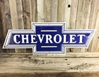 Chevrolet Chevy Emblem Logo Bow Tie 24" Embossed Metal Tin Sign Vintage Garage