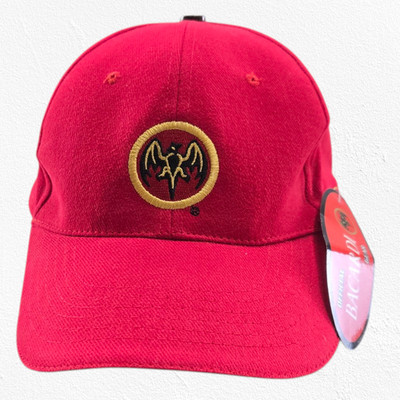 Bacardi Red Adjustable Embroidered Bat Logo Baseball Cap Hat NWT