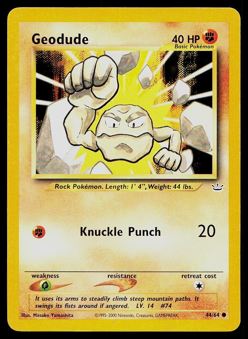 Pokemon Card Neo Revelation Geodude 44/64 Common
